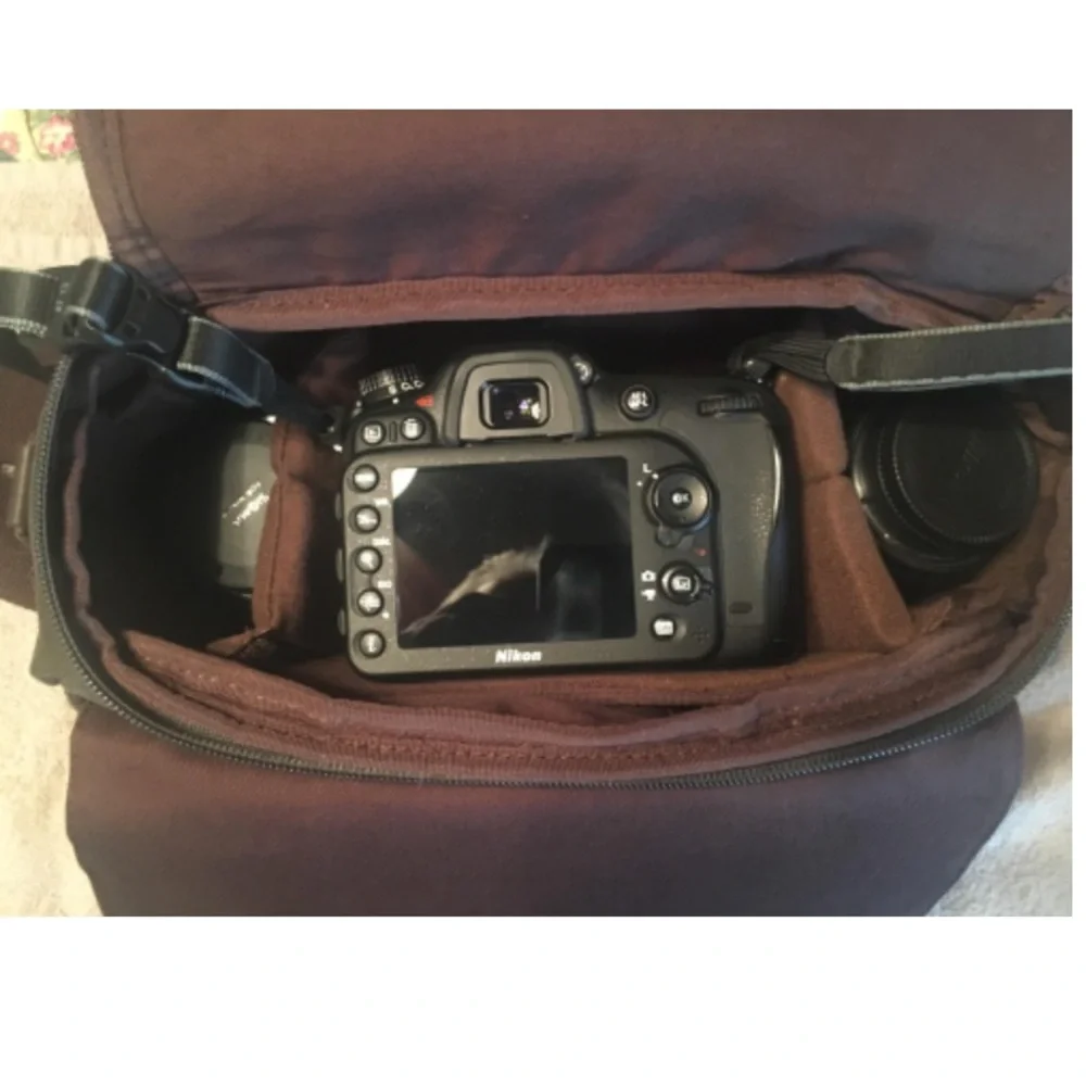Platinum Vintage DSLR Messenger Style Canvas Camera Bag | Army Green & Brown